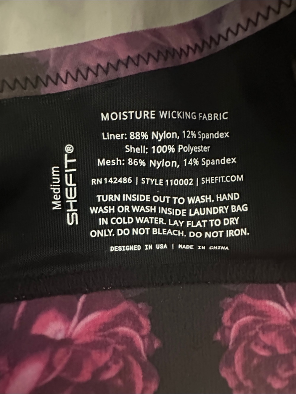 SHEFIT Pink Rose Front-Zip Sports Bra on Black - Picture 4 of 6